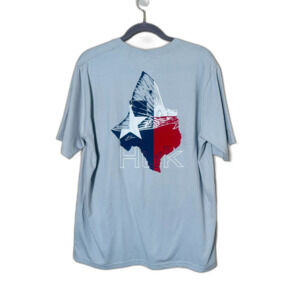 NWT Huk Performance Fishing TShirt KC Texas Redfish Harbor Mist Large